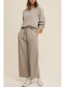 Cakulo Womens Sweatsuits 2 Piece Lounge Sets Fall Outfits Wide Leg Jogger Sweat Pants Loungewear Set Track Suits