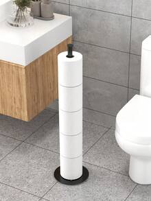 1pc Vertical Toilet Paper Holder, Bathroom Roll Paper Storage Rack, Large Capacity Storage, Suitable For Storing Toilet Paper Rolls In Bathroom And Restroom, Bathroom Accessory - Multicolor - View 1