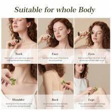 1/2 Pcs Stone Facial Beauty Roller & Massage Plates Set, Spa Salon Home Skin Care Tools