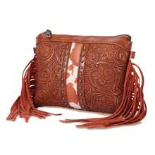 1 szt. Bohemian damska mała torba na ramię typu crossbody, torba weekendowa. Western Wallet Fashion Leisure Bag, grawerowana torba z PU. Nadaje się na imprezy i dojazdy do pracy, doskonały prezent