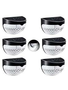 2/6 件太阳能栅栏灯、太阳能甲板灯、太阳能壁灯、太阳能壁挂灯、6 个 LED 户外栅栏甲板花园车库露台楼梯完美装饰照明、智能传感器 - 光传感器、圣诞礼物