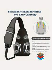 1pc High Quality Lightweight Crossbody Chest Bag For Men And Women, New Style Chest Bag Sports Leisure Multifunctional Simple Casual Business Student Men And Women Fashion Crossbody Bag, Large Capacity With Tablet Compartment, Adjustable Shoulder Strap And Zipper Closure, Sporty Design For Outdoor Travel, Work, Hiking - Multiple Colors (Floral, Solid), Durable Polyester Bag