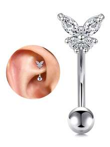 1 chiếc khuyên tai Rook Trang sức xỏ khuyên vàng bạc 16G 8mm Nhẫn lông mày Thép không gỉ Thanh cong Daith Hoa tai cho phụ nữ Mặt trăng Trái tim Bướm Sao Opal Hoa tai móng ngựa Vách ngăn Vòng Hoa tai xoắn ốc Nhẫn rốn Labret dọc Trang sức môi - Nhiều màu - Xem 15