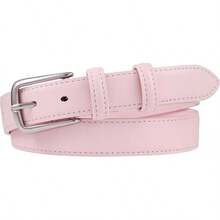Multicolored Leather Waist Belt With Pin Buckle For Jeans - Pink - View 7