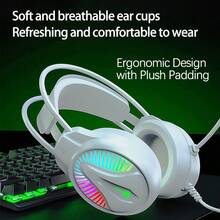 Lenovo Headphones HT407 Full-Ear Protein Leather Gaming Headset Noise Reduction Microphone Team Chat Plug And Play Online Class/Office/Game All-Purpose Black USB - Black USB - View 2