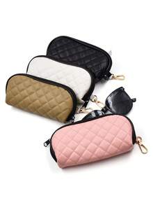 1 Hộp đựng kính mắt mềm, Túi đựng kính râm bằng da PU Neoprene có khóa kéo kèm kẹp cho nam và nữ hình thoi màu da - Nhiều màu - Xem 11