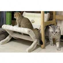 猫床，剑麻猫抓板，猫窝，宠物猫沙发床，猫日光浴椅，窗台猫躺椅 - 米色 - 查看 3