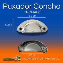 Kit Of 2 Colonial Shell Model Handles With Premium, High-Quality Finish For Drawers, Cabinets, Dressers, Furniture In General - 鉻合金 - 查看 4