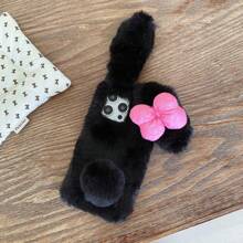 兔子蝴蝶结毛绒爱心手机壳适用于 16 Pro Max、11/12/13/14/15/16 Pro Max、Galaxy S25/S22/23/24+、A04/A05/A14/A15/A24/A25/A34/A54、OPPO、VIVO、Redmi 13C+、Redmi NOTE 14/13C/12/11 PRO、Enjoy/Honor Phones 防水防震防摔防刮