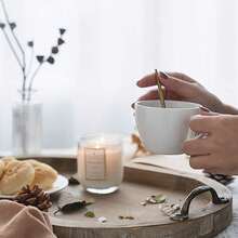 1PC Pastry Solid Wood Tray, Wooden Tea Tray Serving Tray With Handles For Home Decor Decorative Round Tray For Living Room Decor Coffee Table Decor Kitchen Table Decor Or Farmhouse Serving Tray