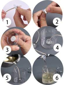 5pcs/Set Replacement Lantern Wicks & Wick Trimmer - White - View 5