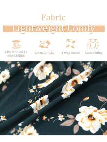 Plus Size Floral Women's Cami With Built In Bra Flowy Tank Top Swing Pleated Shirt Camisole Adjustable Spaghetti Strap With Shelf Bra Cup Pad Loose Tops Summer Beach Casual S-4XL - Flower Prints-Green - 查看 2