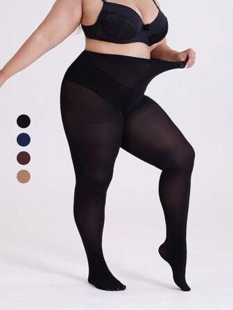 1 Paio di Collant Minimalist da Donna Taglia Forte da 120D, Colore Unito, Adatti per Uso Quotidiano, Modellanti per Gambe Taglie Forti, Collant Opachi Oversize