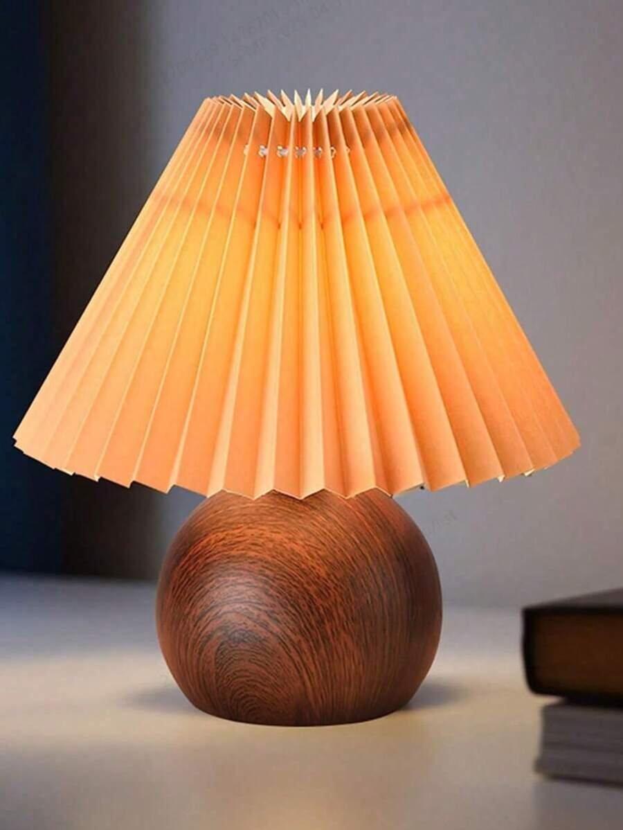 1 قطعة مصباح طاولة مطوي، مصباح سرير حديث مع ظل مصباح قهوة، إضاءة LED دافئة، مناسب لغرفة النوم والصالة ومكتب المنزل، ديكور الغرفة، ديكور المنزل