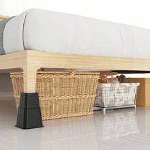 DEWEL 高さ調整 継ぎ脚 かさ上げ テーブル脚 8個セット 洗濯機 台 高さをあげる 机 脚 こたつ テーブル ベッド ソファー 2段 高さ調節 大と小 安定感 耐荷重500kg 正方形 (黒色) - ブラック - チェックする 7