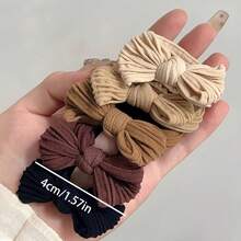 5pcs/10pcs Bohemian Style Bowknot Hair Scrunchies - Elastic Hair Ties With Retro Print And Solid Color Design, Suitable For Ponytail, Daily Use And Festivals, Multifunctional Hair Accessories