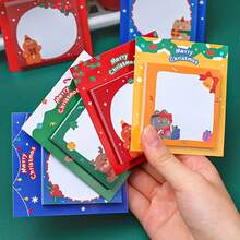 120 unidades/4 pacotes de lembretes de Natal, 30 unidades cada, em 4 cores: vermelho, adesivos de mensagem fofos, papelaria criativa, etiquetas para embalagem de presente