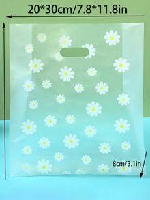 100 peças/50 peças/10 peças Sacolas de Festa com Estampa de Floco de Neve, Sacolas de Embalagem Margarida, Adequadas para Natal, Aniversário, Casamento ou Qualquer Ocasião Especial - Design Transparente Reutilizável, Aplicável para Sacolas de Presente, Suprimentos de Embalagem de Presente de Natal ou Marmitas, Sacolas de Embalagem de Alimentos - Salada de Frutas - Embalagem para Levar Bolo - Embalagem de Presente - Sacolas de Compras