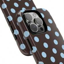 Brown And Blue Polka Dots Two-In-One Anti-Drop Design For Film Cases Phone Case Suitable For Compatible With Iphone16, 15, 14, 13, 12, 11, PRO MAX.PLUS