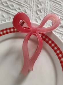 1pc Women's Soft Silicone Bow Claw Clips, Simple 3D Hair Claw, Summer Ponytail Holder, Anti-Drop & Shatterproof Elegant Hair Accessories Elegant Hair Clips Winter Hair Clutch - Multicolor - View 11