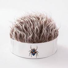 1 件时尚男女通用假发帽，时尚黑帮房东帽，针织弹力无边假发帽，蓬松帽，街头嘻哈恶作剧帽配饰