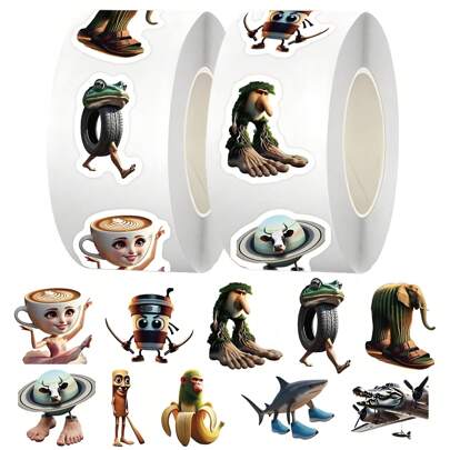 500PCS Shanhaijing Roll Stickers, Suitable For Notebooks, Mobile Phone Cases, Stationery, Toys, Water Cups, Personalized Decorations, And Can Also Be Used As Back-To-School Season, Birthday Gifts, Valentine's Day, Halloween, Christmas Gift Packaging Decorations School Supplies, Back To School