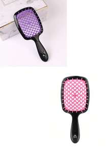 1 pièce/2 pièces Peigne creux, peigne large à dents creuses, peigne de massage du cuir chevelu pour hommes et femmes, convient pour démêler les cheveux mouillés et secs, peigne de massage du cuir chevelu creux, facile à tenir - convient pour les hommes et les femmes, peigne carré creux, peigne à grille populaire, peigne de massage bicolore, peigne démêlant pour coiffure volumineuse. Le produit aide à rendre les cheveux confortables et faciles à gérer (les différents lots de produits en plastique n'affectent pas l'utilisation ou l'apparence). - Multicolore - Voir 19
