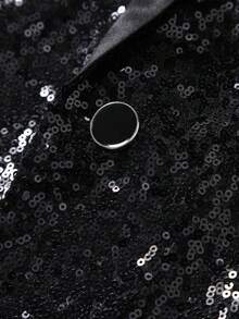 Men's Black Jacket, Sequin Jacket, Suit Jacket, Disco Jacket, Suitable For Nightclubs, Parties, Birthday Parties, Graduation Dances