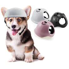 Cascos para mascotas perros con agujeros para las orejas, casco de seguridad ajustable para motocicleta de mascotas, casco de locomotora para mascotas, accesorios elegantes para perros
