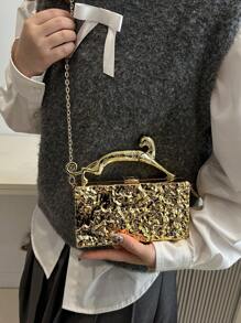 Luxury Gold Silver Women Party Evening Bag For Women Chain Clutch Handbag Purse Acrylic Transparent Crossbody Shoulder Bag Mini