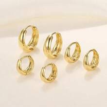 3Pairs Gold Hoop Earrings Set For Women Chunky Huggie Dainty Earrings Jewelry For Women Teens
