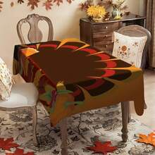 1/20 Stücke Herbst Thanksgiving Tischdecke, luxuriöser farbenfroher Kurven Hintergrund mit orangefarbenen Kürbissen und Ahornblatt Muster, geeignet für Restaurant, Küche, Thanksgiving Dekoration, Feiertags-Party Grundausstattung, perfekt für Heim-Dekoration