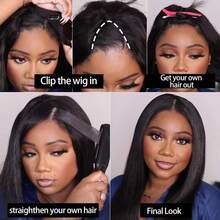 Straight V Part Wig Glueless Straight V Part Wig Human Hair For Women 200% Density V Shape Wigs Human Hair Glueless V Shape Wigs No Leave Out Natural Color Suitable For Parties Dinners Daily Life Travel Etc - Natural Black - 查看 10