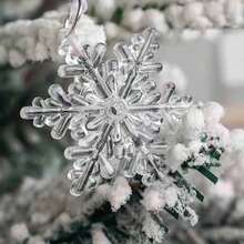 12pcs/6pcs/4pcs/3pcs/2pcs/-Christmas Tree Decoration Crystal Pendant Christmas Ornament - Hanging Acrylic Snowflake And Icicle Christmas Deer Pentagram Angel Ornament With Pendant Christmas Tree New Year's Party Decoration Supplies St. Patrick's Day Easter Valentine's Day Home Decor Christmas Decorations Room Decor Winter - Multicolor - View 6