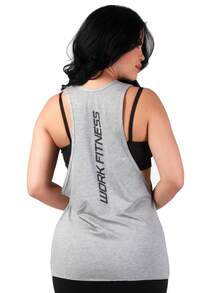 Work Fitness Kit 2 Women's Long Sleeve Tank Top Gym - 灰色和棕色 - 查看 5