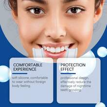 1 Set (Mouthguard + Cleaning Tablets) Portable, Nighttime Teeth Grinding Protection, Soft Silicone Comfort, Teeth Wear Prevention EDTA Disodium, Sodium Bicarbonate & Laureth-7-Containing Nighttime Teeth Care Kit, Dental - Clear - View 3