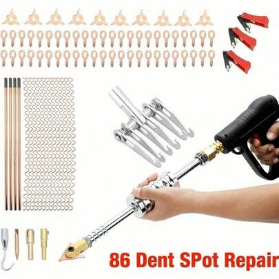 86 Pcs Welder Dent Puller Kit Steel Dent Repair Remover Tool Kit Portable Car Dent Puller Stud Welder Kit For Car Truck SUV