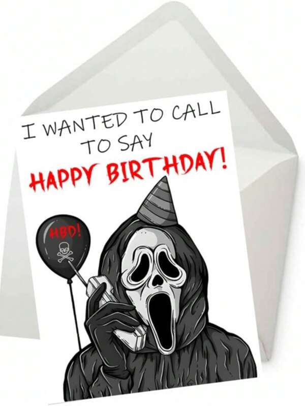 Quería llamar para desear un feliz cumpleaños, tarjeta de cumpleaños con temática de terror, tarjeta divertida para esposa, esposo, novio, novia, mamá, papá, tarjeta para él, ella, amigo, hermano, hermana, tarjeta de felicitación divertida (5 pulgadas por 7)