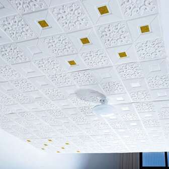 20pcs 3D Carve Flower Self-Adhesive Wallpaper Waterproof For Celling Bedroom Bathroom Background Wall Sticker