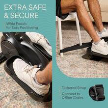 Lifepro Under Desk Elliptical Exercise Machine – Mini Bike Elliptical For Low Impact Leg & Arm Movement – Quiet Magnetic Resistance, LCD Display – Compact Seated Workout For Seniors - Black - View 8