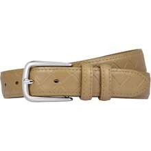 Multicolored Leather Waist Belt With Pin Buckle For Jeans - Texture Khaki - View 3