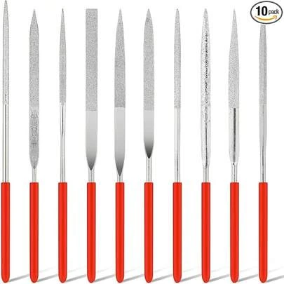 10Pcs Diamond File Set, Metal Needle File 10 Style Files Tools For High Precision Sanding Work On Wood, Plastic, Metal And Jewelry Carving