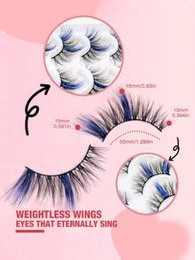 10 Pares de Cílios Postiços Azuis de Falso Vison Macio em Formato de Olho de Gato, Alongam o Comprimento dos Cílios e Alargam os Olhos, Adequados para Festivais, Férias, Encontros e Outras Ocasiões, Cílios em Tiras, Cílios, Cílios Postiços, Cílios Falsos