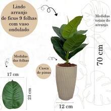 Artificial Ficus Lyrata With Wavy Cone Pot Home Garden - Beige - View 3