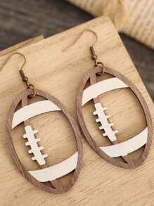 Pendientes de fútbol vintage de madera - idea de regalo creativa y única