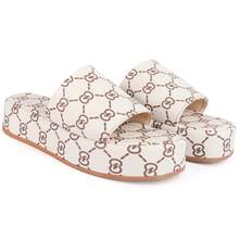 Women's Platform Sandal | Comfortable Printed Flat - 白色 - 查看 3