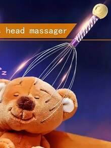 1pc Octopus Inspired Metal Head Massager - Deep Tissue Stimulation With Ergonomic Hairline Comb, Flexible Contact Points, Portable Manual Head Massager, Scalp Massager, Novelty Item, Scratching Claw, Octopus Head Massager, Scalp Scratcher, Massage Claw, Holiday Gift