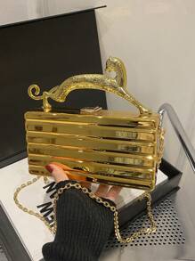 Luxury Gold Silver Women Party Evening Bag For Women Chain Clutch Handbag Purse Acrylic Transparent Crossbody Shoulder Bag Mini