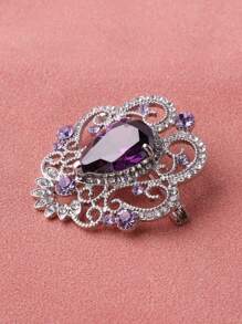 1件时尚白色奢华水滴花卉胸针，女士超大胸针 - 白色 - 查看 11