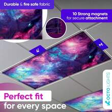Magnetic Fluorescent Light Covers For Ceiling Lights - Astronomy Cover For Fluorescent & LED Fixture - Must Haves For Teacher Supplies - Classroom, Home, Office Decor - Shield Overhead Lighting - Forest Trees - View 11